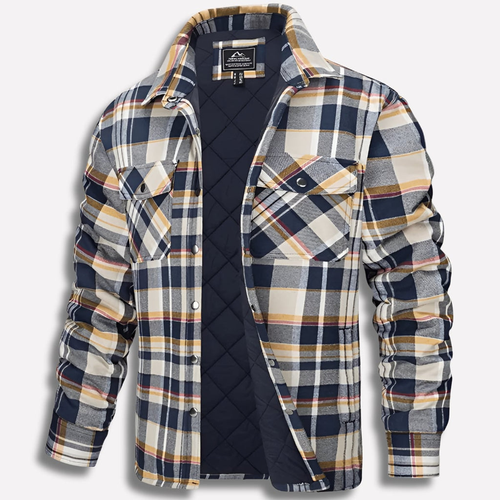heren relaxed fit flannel overhemd met ruitpatroon in bruin
