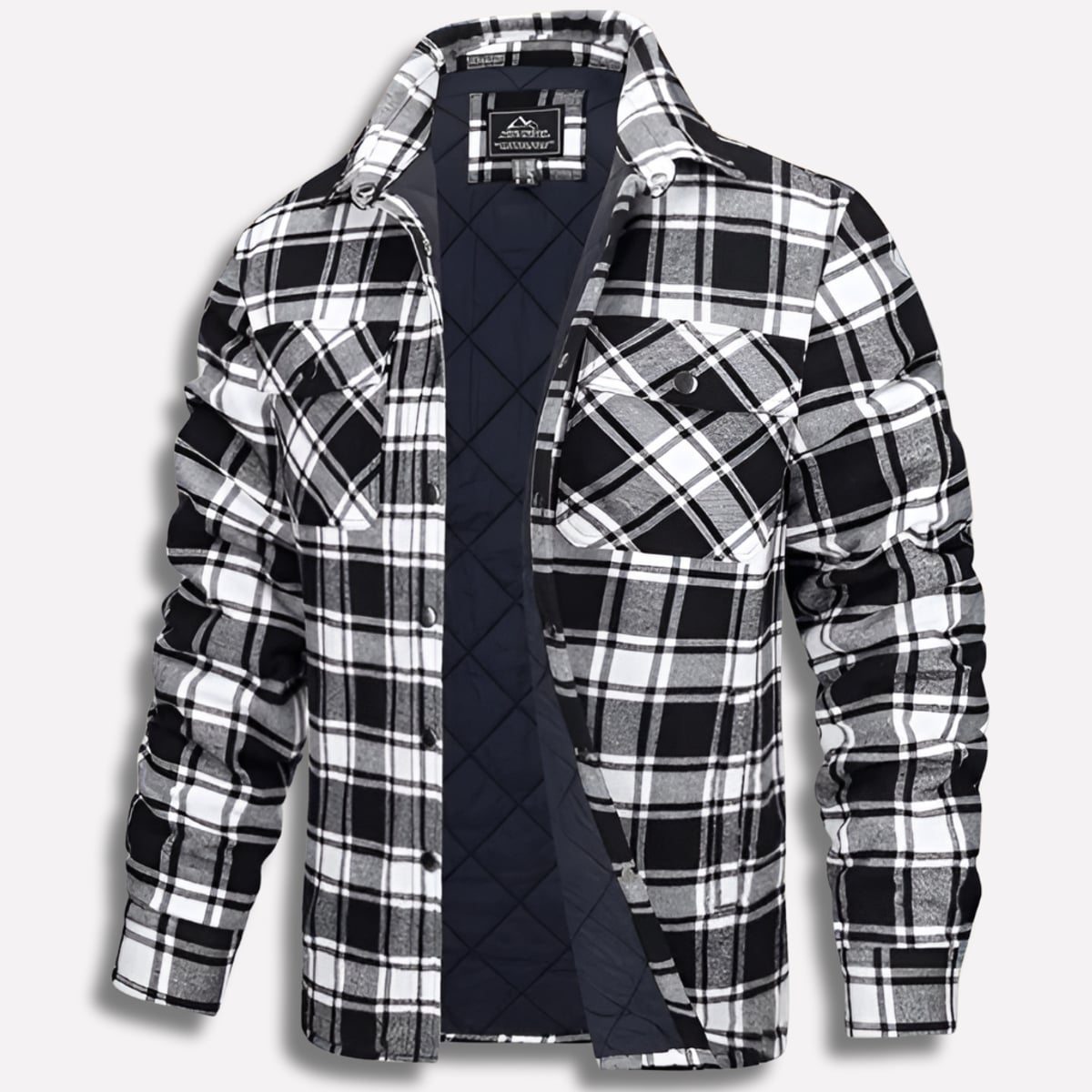 heren relaxed fit flannel overhemd met ruitpatroon in zwart