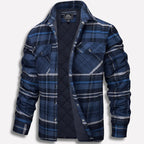 heren relaxed fit flannel overhemd met ruitpatroon in marineblauw