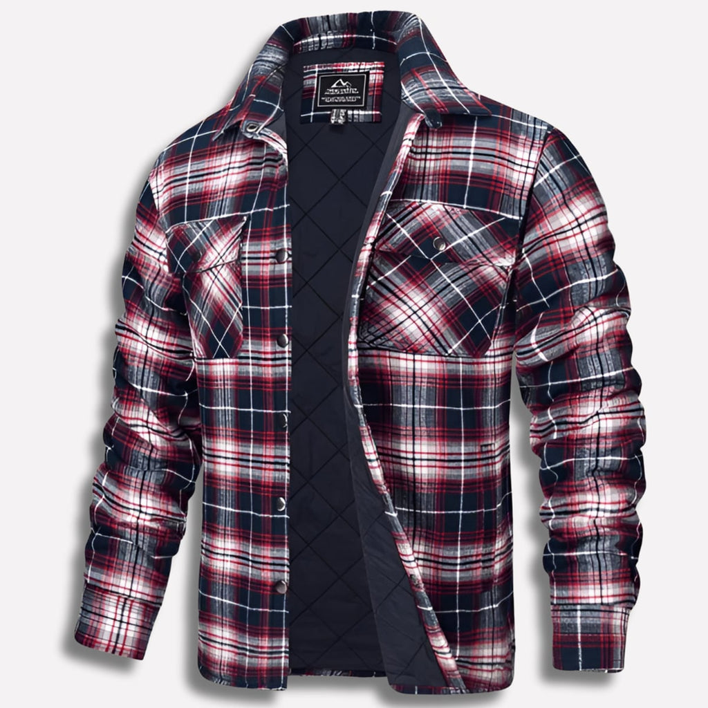 heren relaxed fit flannel overhemd met ruitpatroon in rood