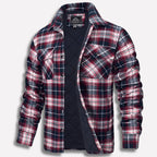 heren relaxed fit flannel overhemd met ruitpatroon in rood