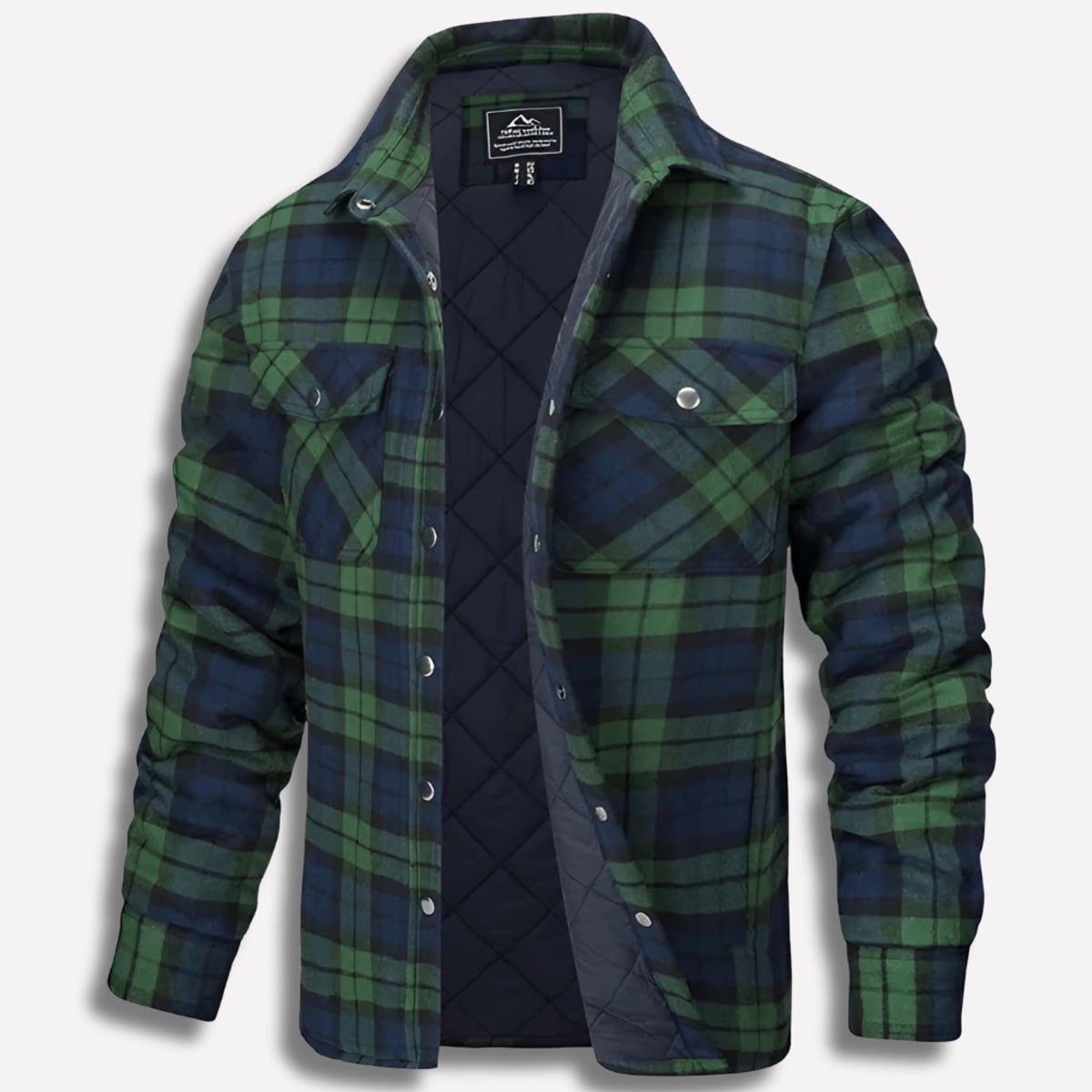 heren relaxed fit flannel overhemd met ruitpatroon in groen
