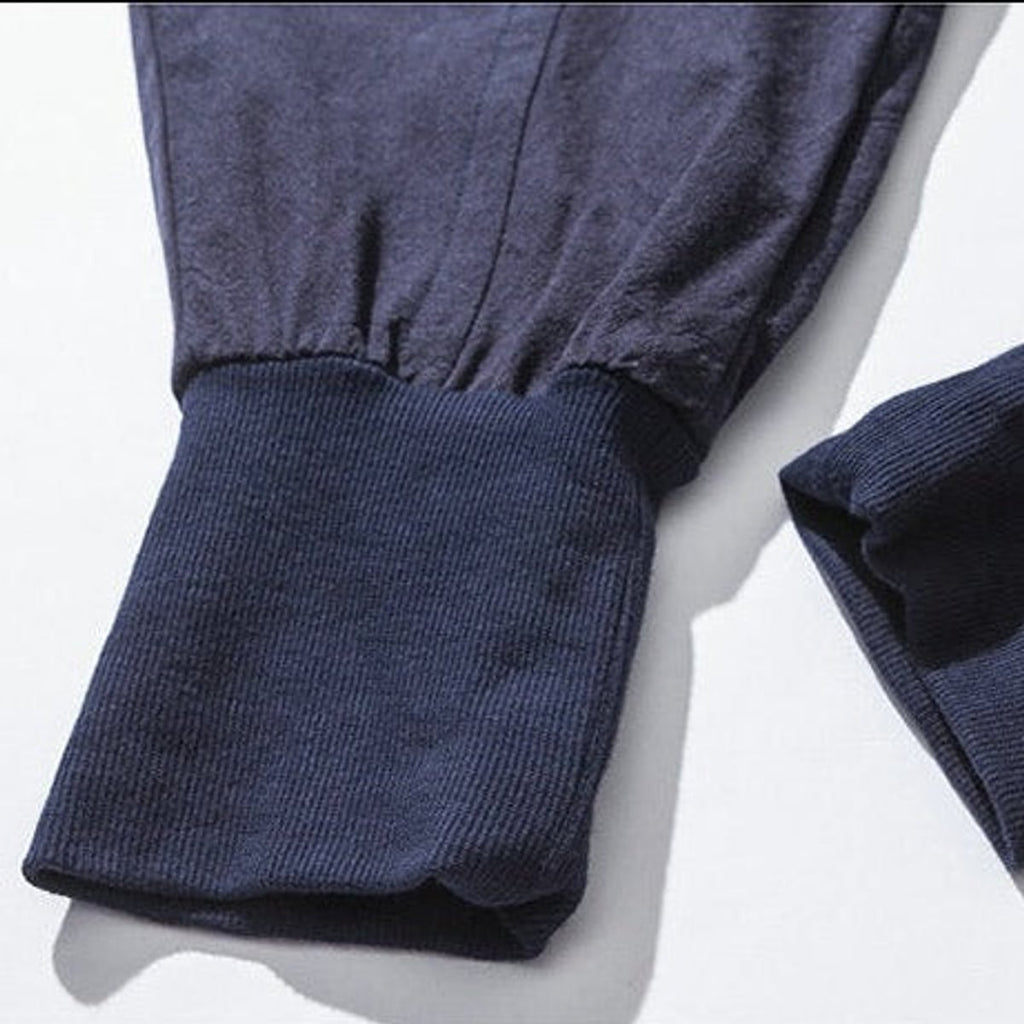 heren relaxed fit harembroek met lage kruisnaad