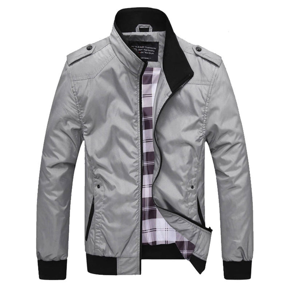 heren relaxed fit jack met zakken Lichtgrijs  
