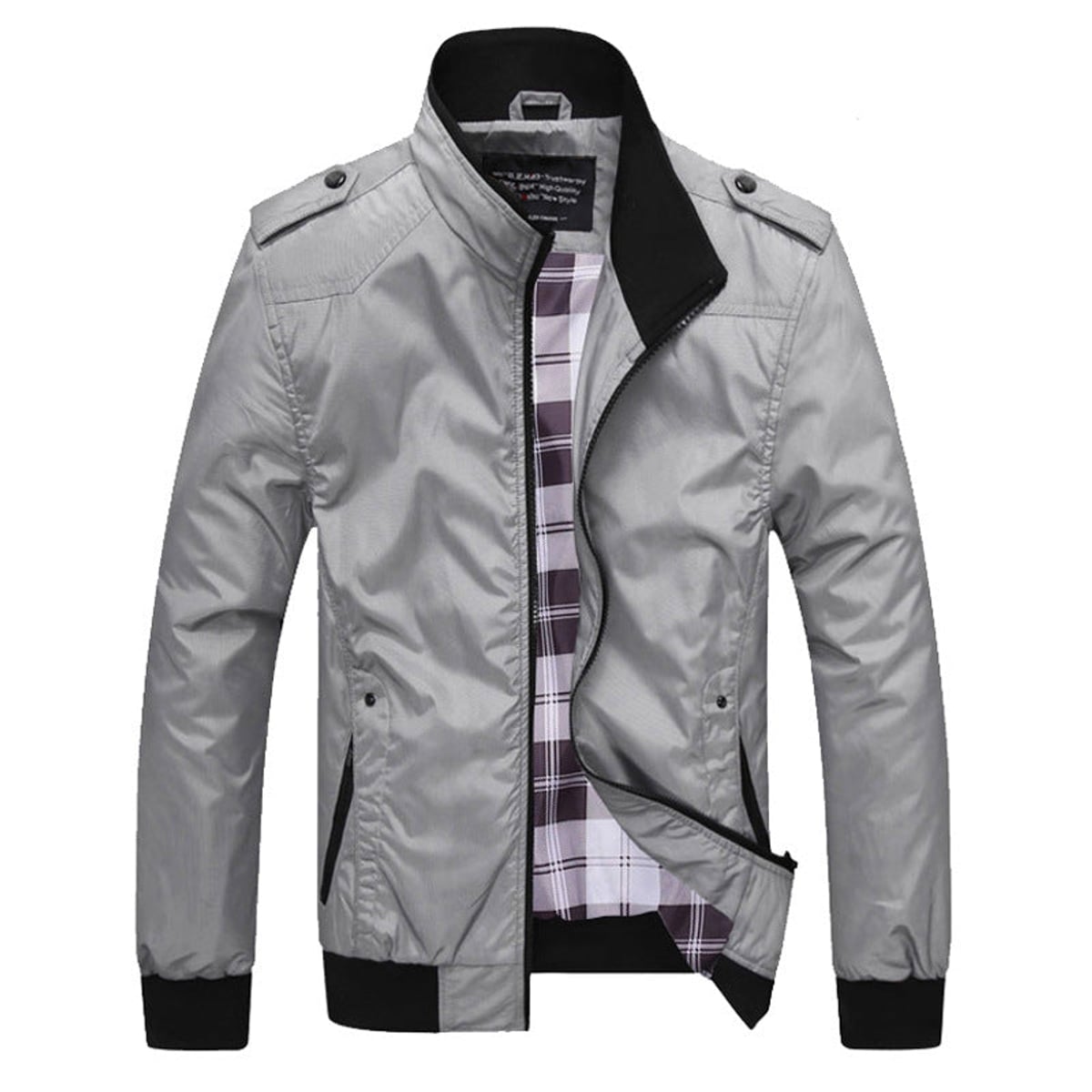 heren relaxed fit jack met zakken Lichtgrijs  