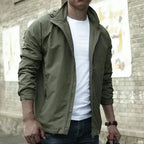 heren relaxed fit jas met staande kraag in groen