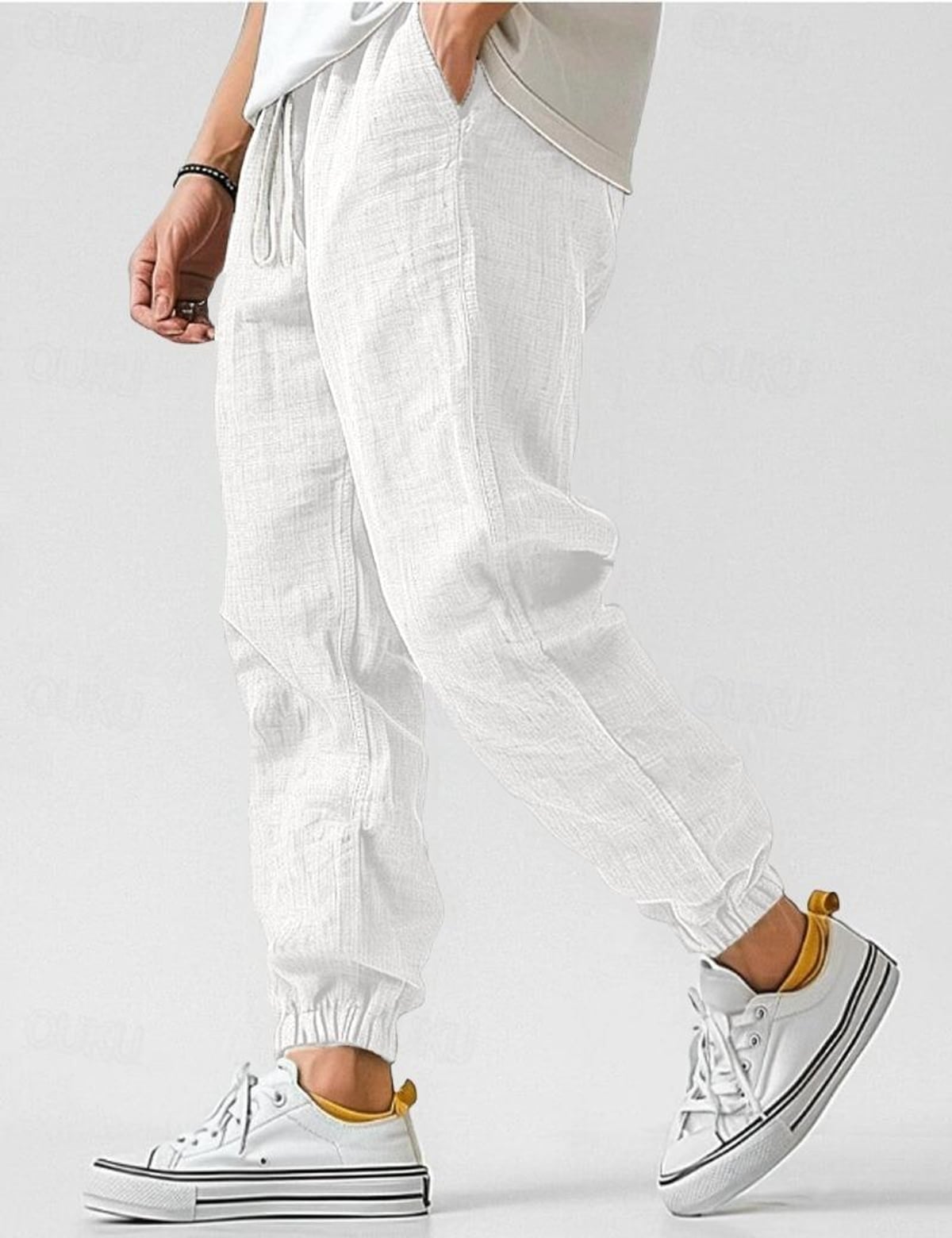 heren relaxed fit joggerbroek in wit