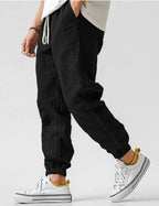 heren relaxed fit joggerbroek in zwart
