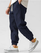 heren relaxed fit joggerbroek in marine