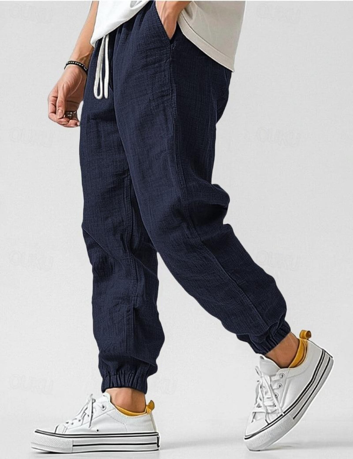 heren relaxed fit joggerbroek in marine