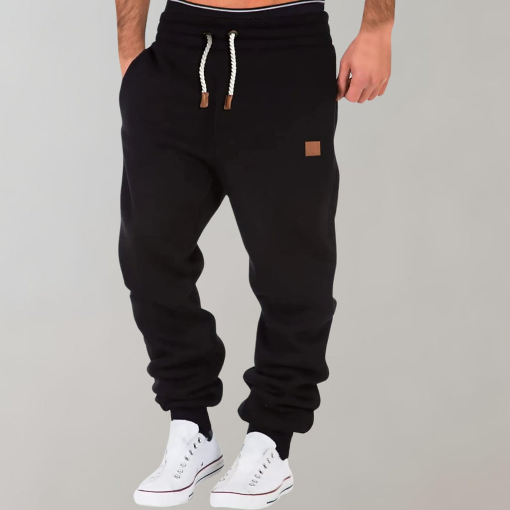 heren relaxed fit joggingbroek met tunnelkoord in zwart
