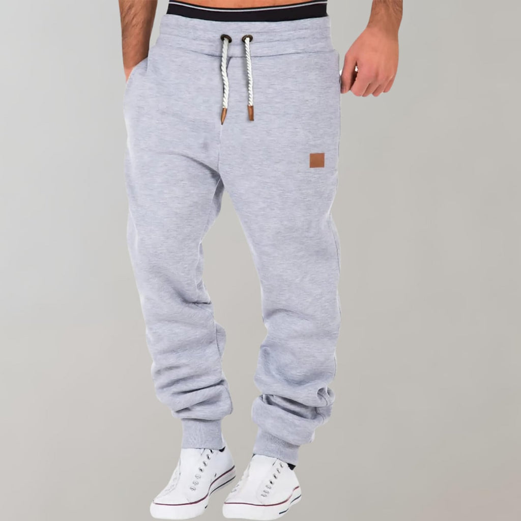 heren relaxed fit joggingbroek met tunnelkoord in grijs