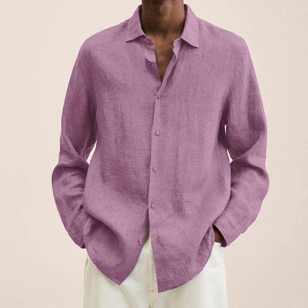 heren relaxed fit overhemd met kentkraag in roze