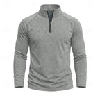 heren relaxed fit top met rits kraag