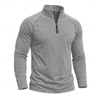 heren relaxed fit top met rits kraag