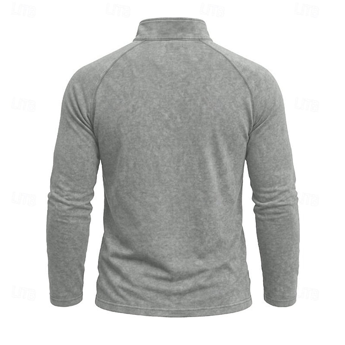 heren relaxed fit top met rits kraag