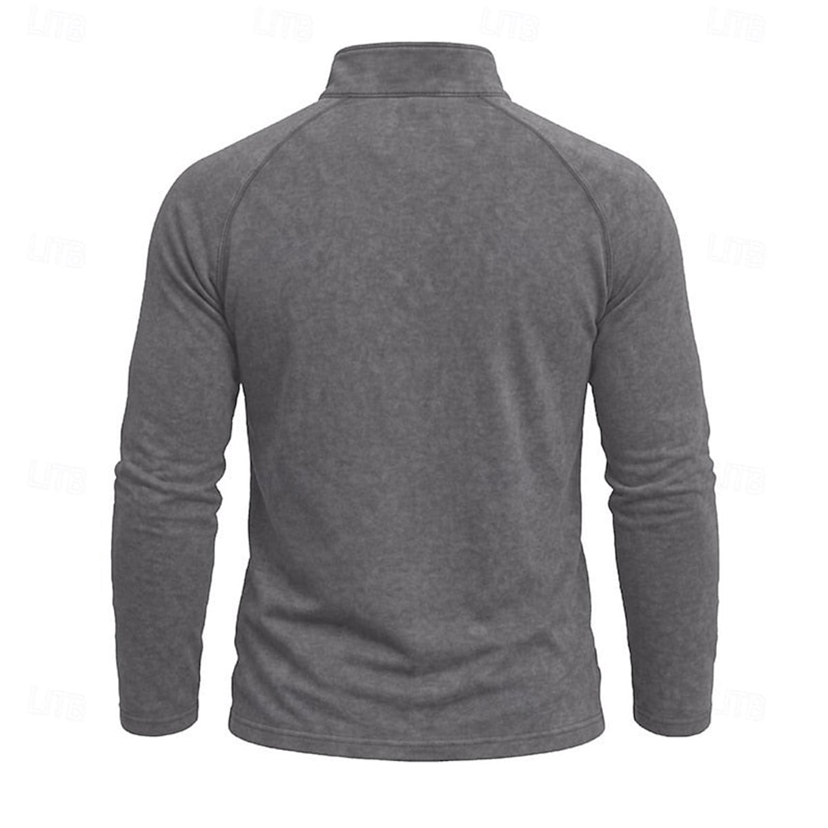 heren relaxed fit top met rits kraag
