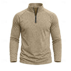 heren relaxed fit top met rits kraag