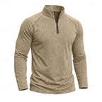 heren relaxed fit top met rits kraag