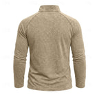 heren relaxed fit top met rits kraag