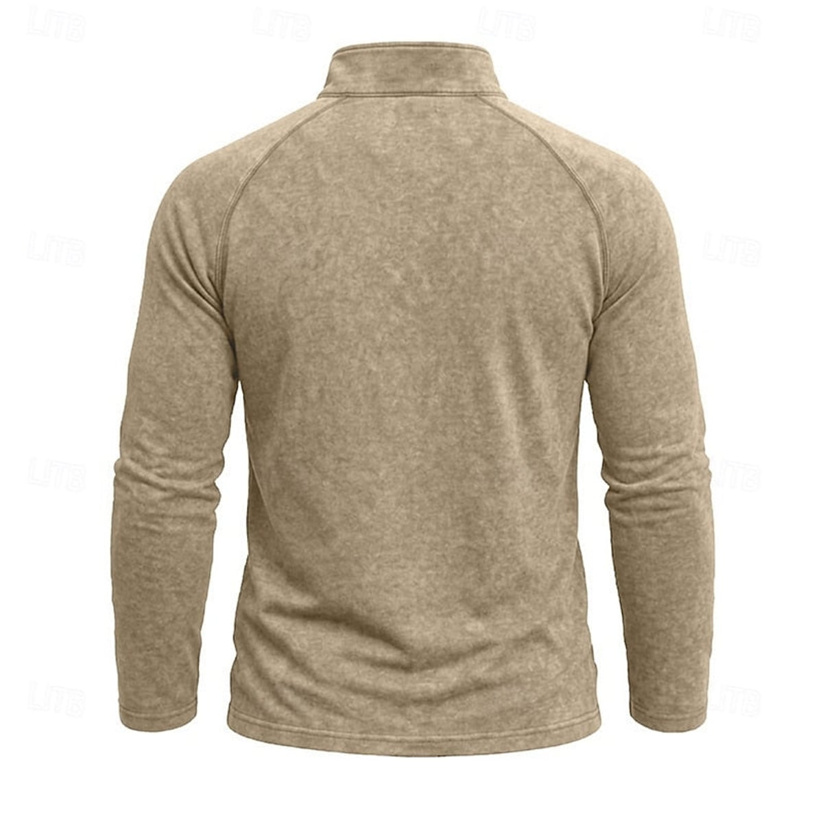 heren relaxed fit top met rits kraag