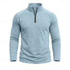 heren relaxed fit top met rits kraag