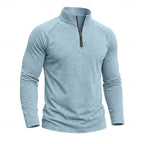 heren relaxed fit top met rits kraag