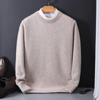 heren relaxed fit trui met ronde hals in camel