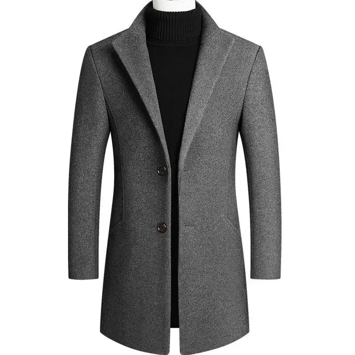 heren single-breasted lange jas