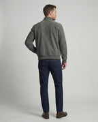 heren slim fit bomberjack met ritsluiting in grijs