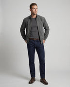 heren slim fit bomberjack met ritsluiting in grijs
