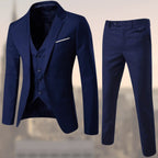 heren slim fit bruiloft pak met gilet in donkerblauw