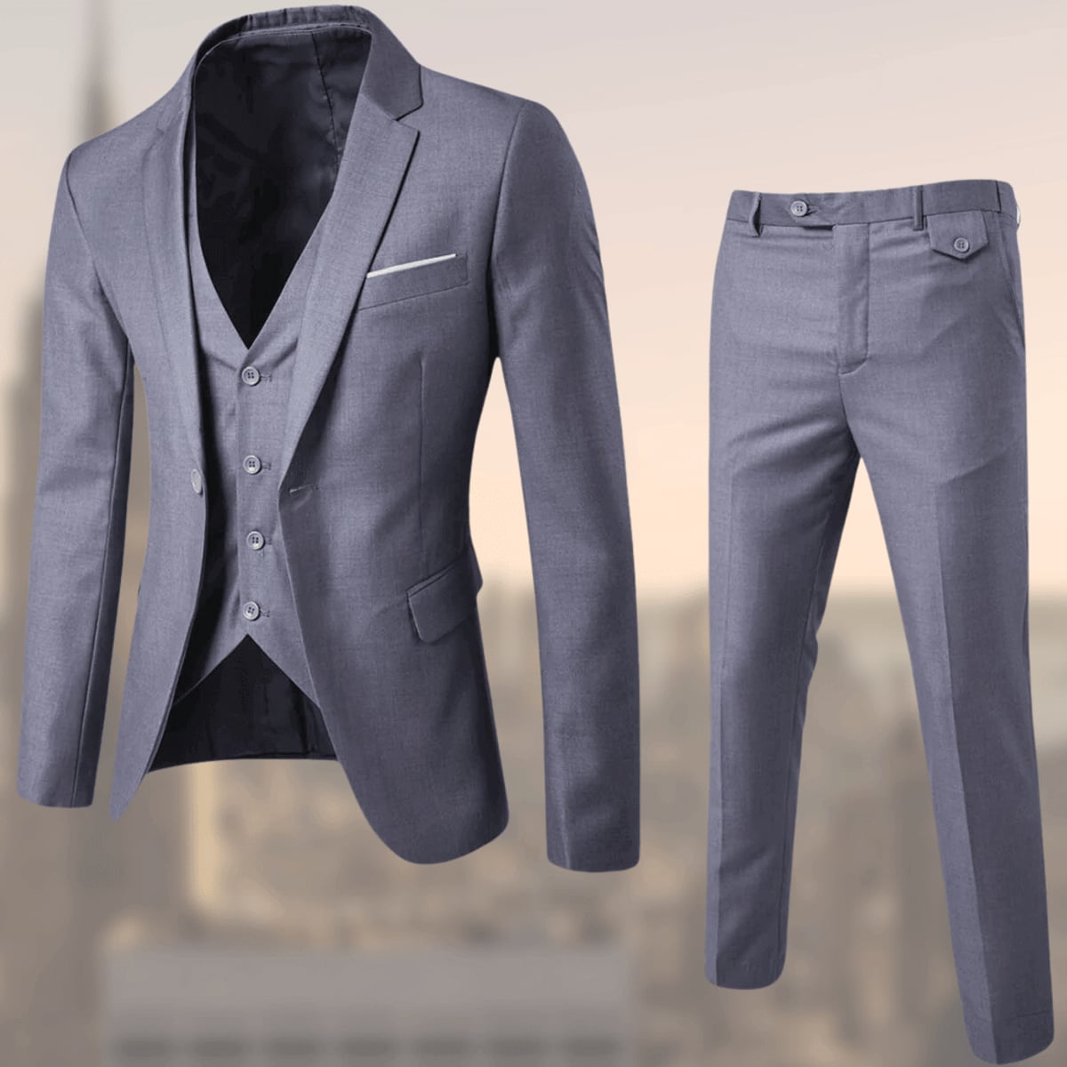 heren slim fit bruiloft pak met gilet