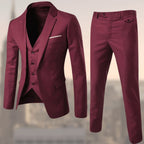heren slim fit bruiloft pak met gilet in rood