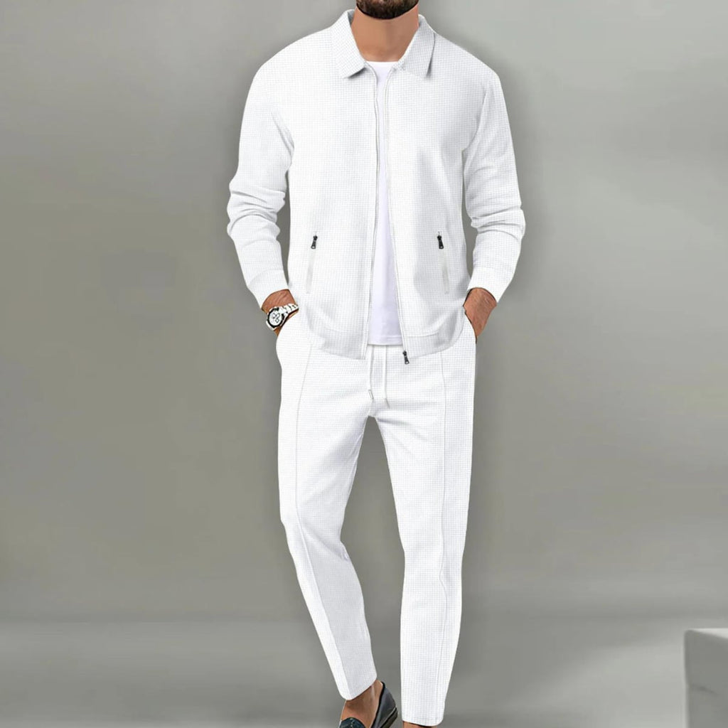 heren slim fit cardigan set in wit voor dames