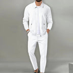 heren slim fit cardigan set in wit voor dames