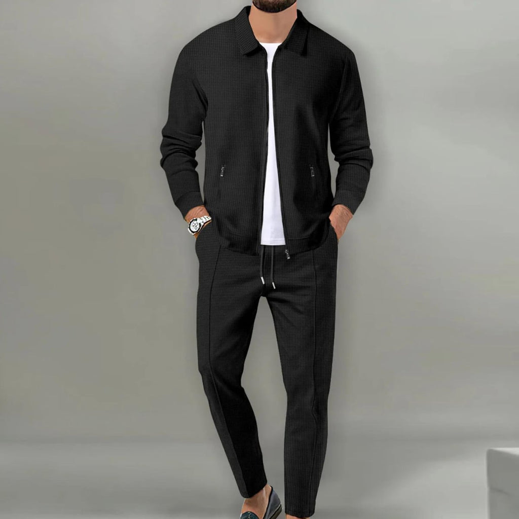 heren slim fit cardigan set in zwart voor dames