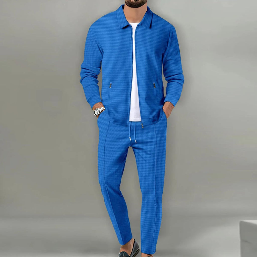 heren slim fit cardigan set in blauw voor dames