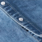 heren slim fit denim overhemd met borstzakken