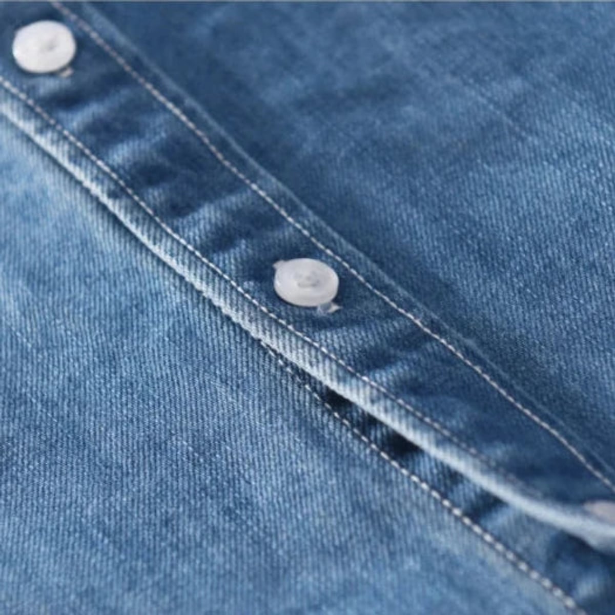 heren slim fit denim overhemd met borstzakken