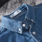 heren slim fit denim overhemd met borstzakken