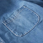 heren slim fit denim overhemd met borstzakken