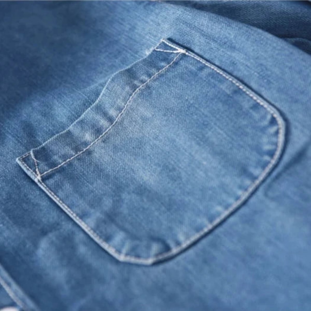 heren slim fit denim overhemd met borstzakken