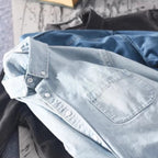 heren slim fit denim overhemd met borstzakken