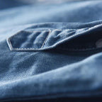 heren slim fit denim overhemd met borstzakken