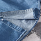 heren slim fit denim overhemd met borstzakken