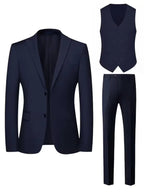 heren slim fit driedelig pak met gilet