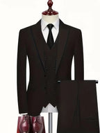 heren slim fit driedelig pak met gilet