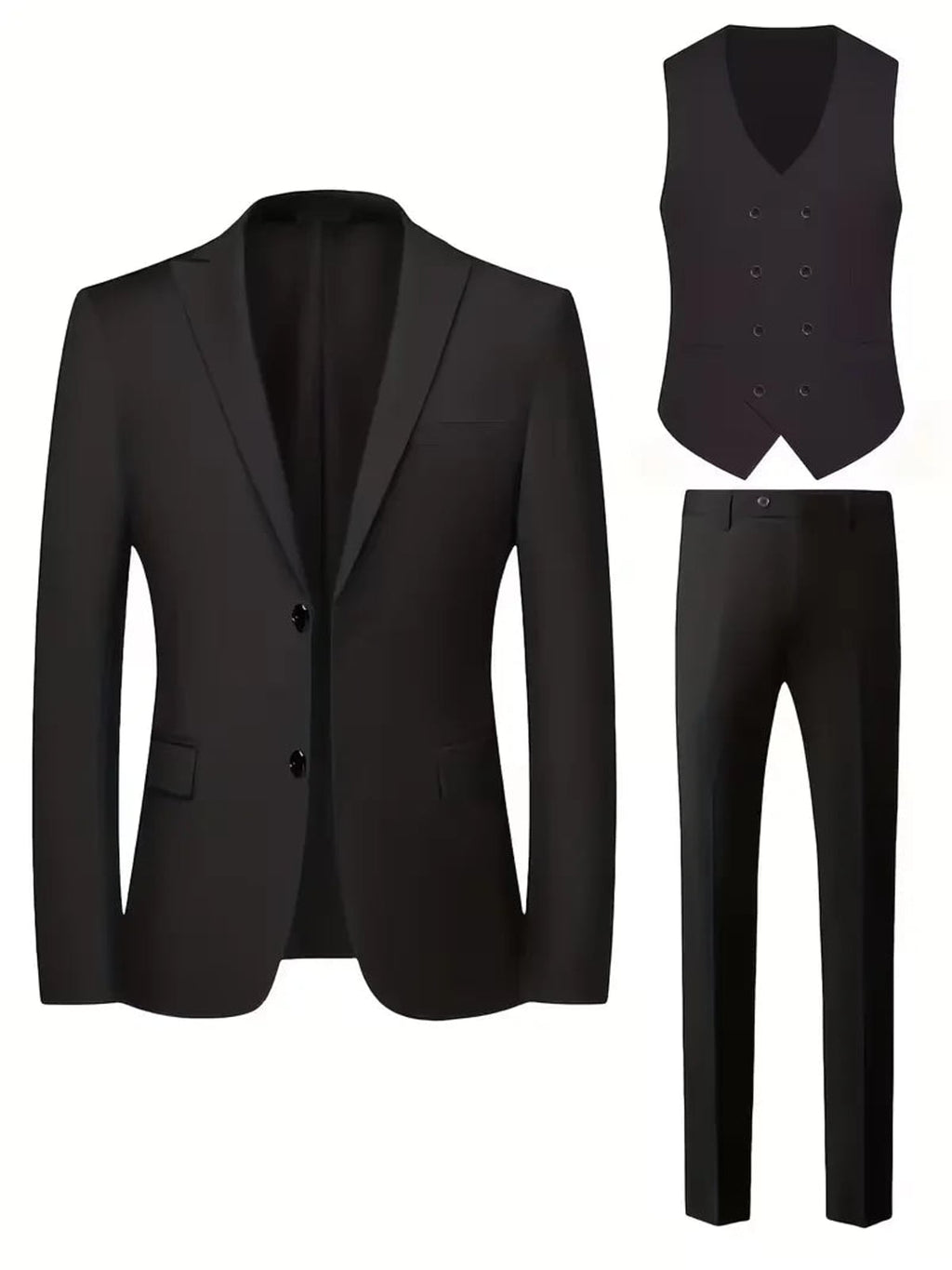 heren slim fit driedelig pak met gilet