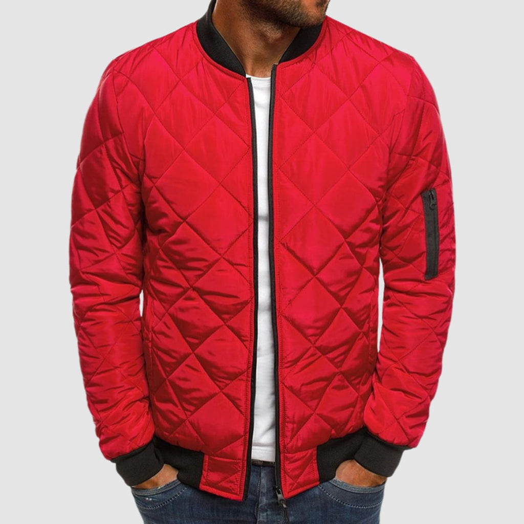 heren slim fit overgangsjas met revers in rood
